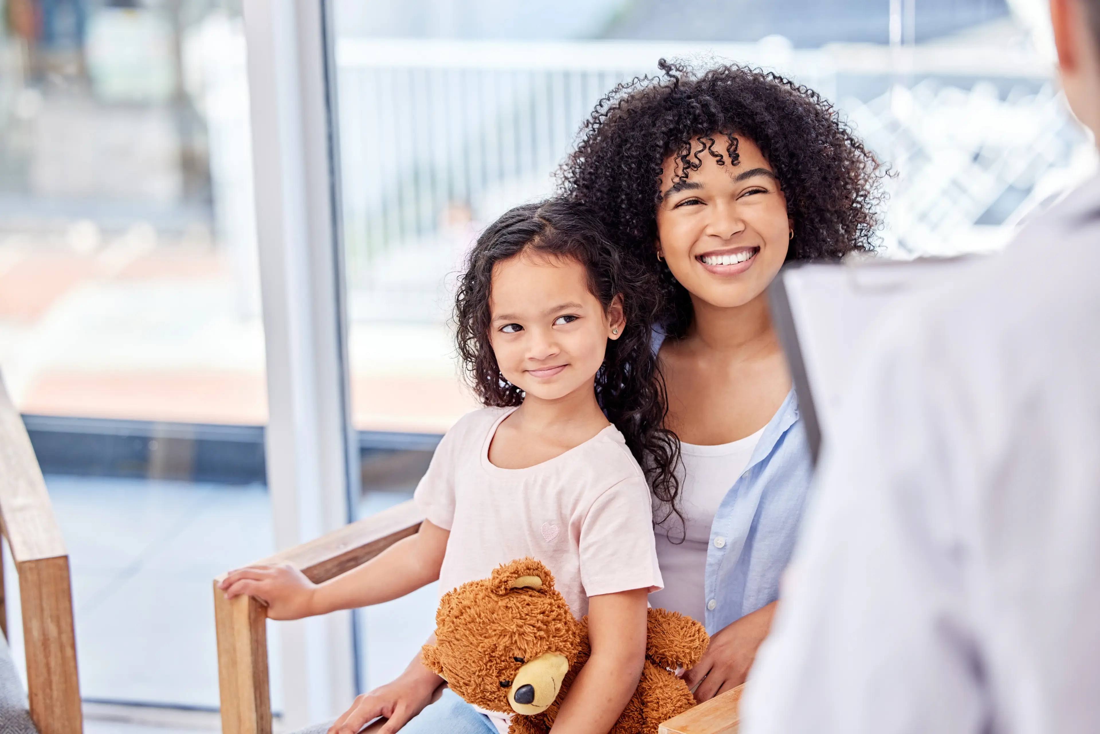 Mother and child at a pediatric appointment in Forest Hills, NY